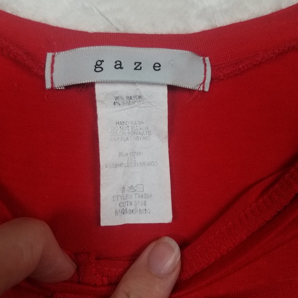 GAZE Slightly Cropped Twist Top Sz S - Picture 3 of 4